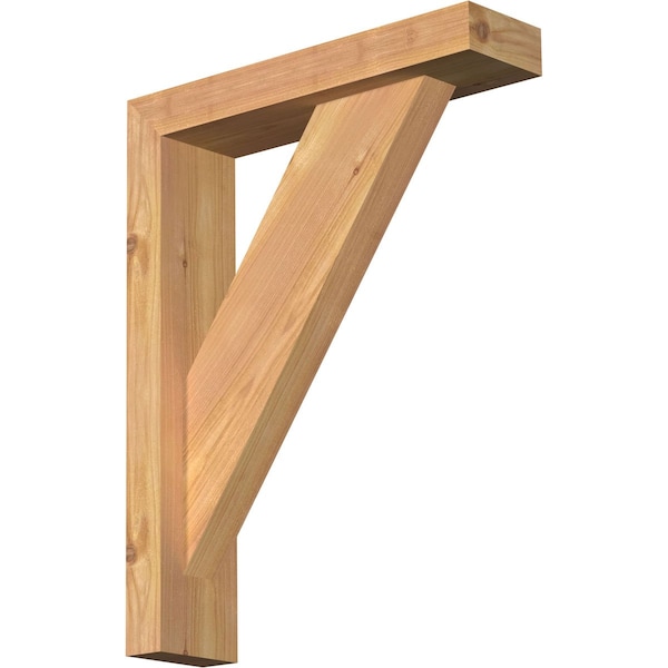 Ekena Millwork Traditional Block Smooth Bracket w/ Offset Brace, Western Red Cedar, 3 1/2"W x 14"D x 18"H BKT0402X14X18TRA05SWR - main